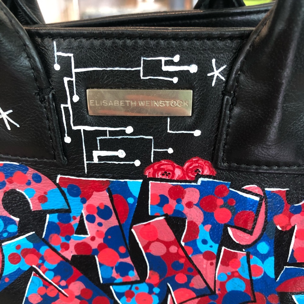 Elisabeth Weinstock Hand Painted Leather Satchel - Picture 12 of 16